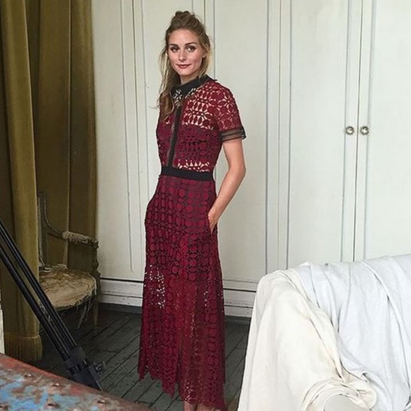 Self-Portrait Dresses & Skirts - Self-Portrait Floral Grid Midi Dress